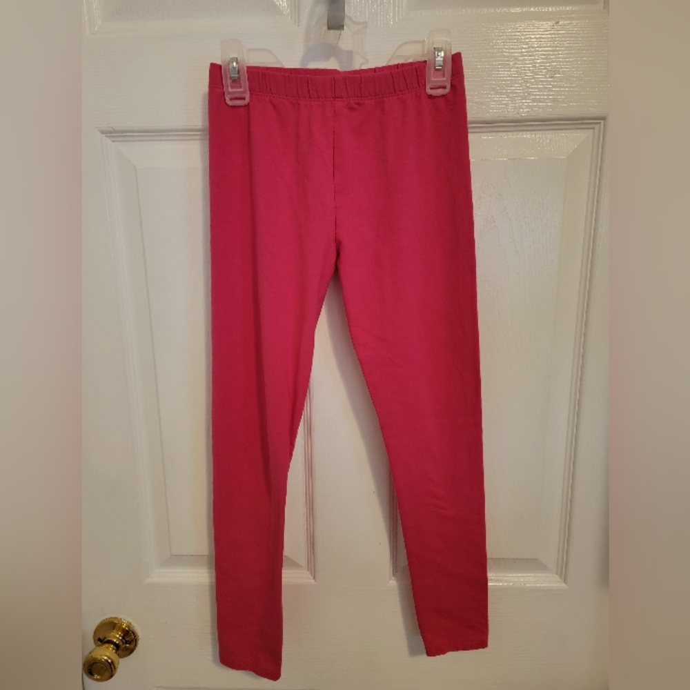 -Girls Size 10 Bright Pink Jumping Beans Tough Fleece Leggings